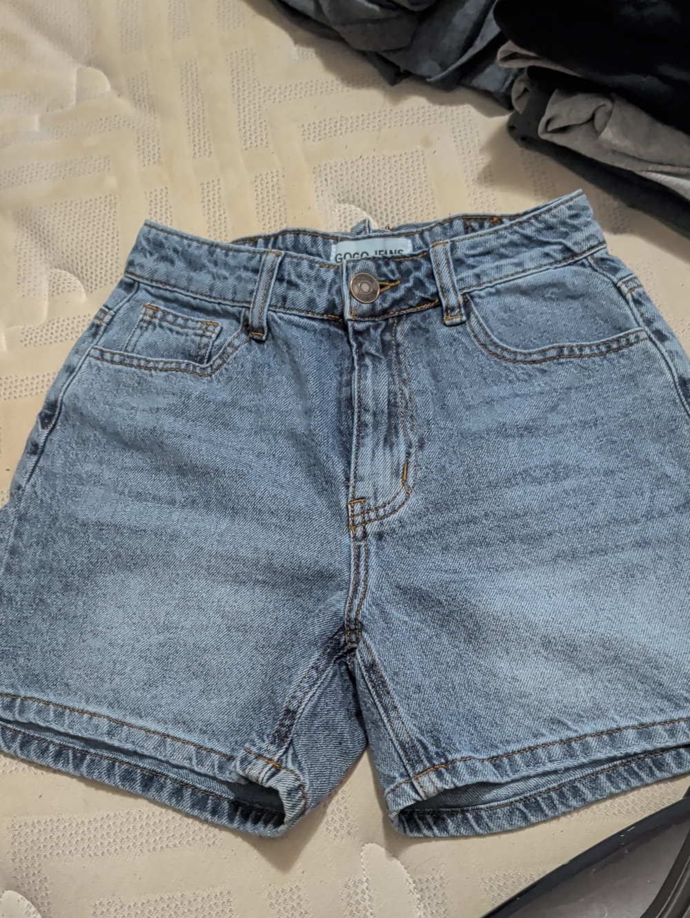 Light Wash High-Rise Denim Shorts
